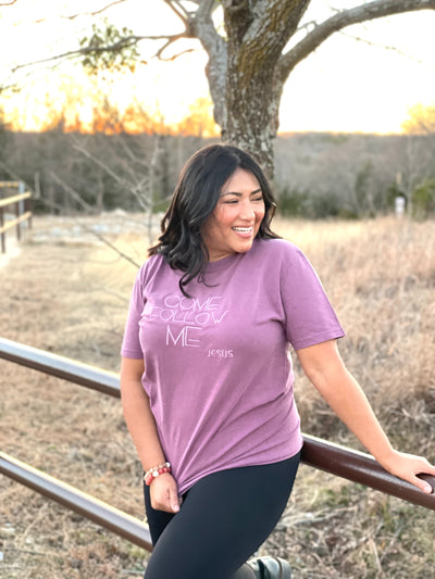 Come Follow Me Jesus T-Shirt | Inspired Embroidery for Faith-Filled Living